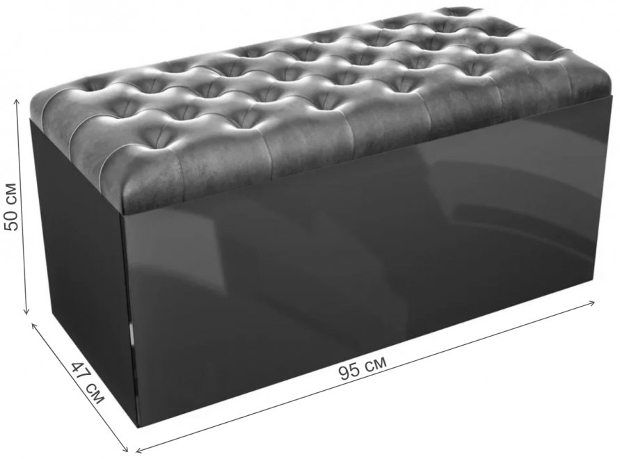 Банкетка Графтон 0809.М1.Т950.А/08 антрацит / bella 08