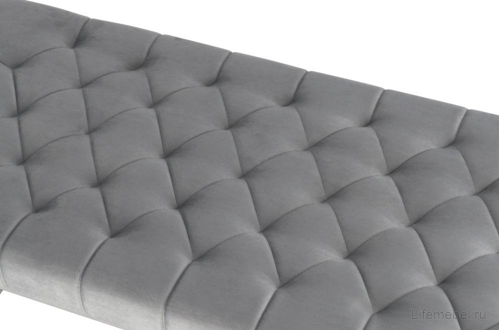 Банкетка Президиум серый / сталь серебро