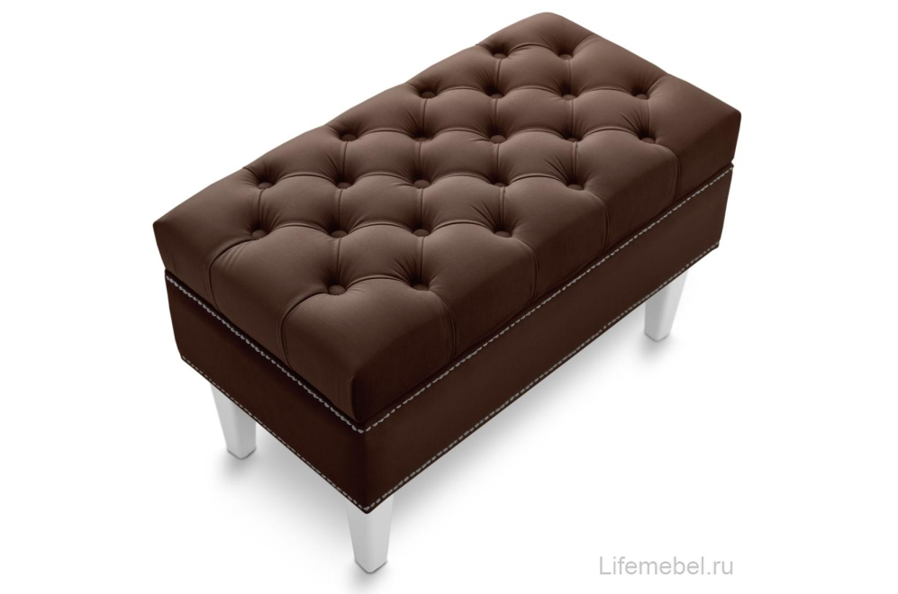 Банкетка Париж 700 amo 09 / белый / серебро