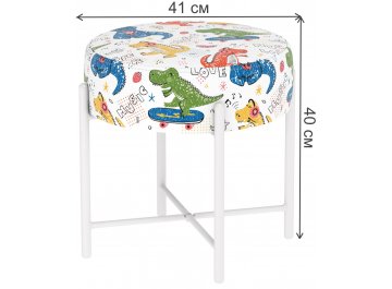 Банкетка Sheffilton KIDS SHT-B4 диномикс / белый муар