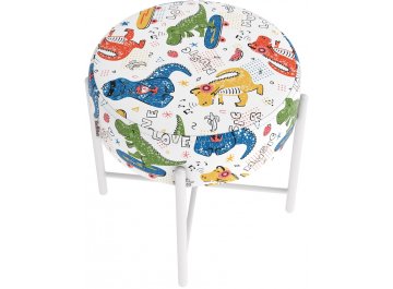 Банкетка Sheffilton KIDS SHT-B4 диномикс / белый муар