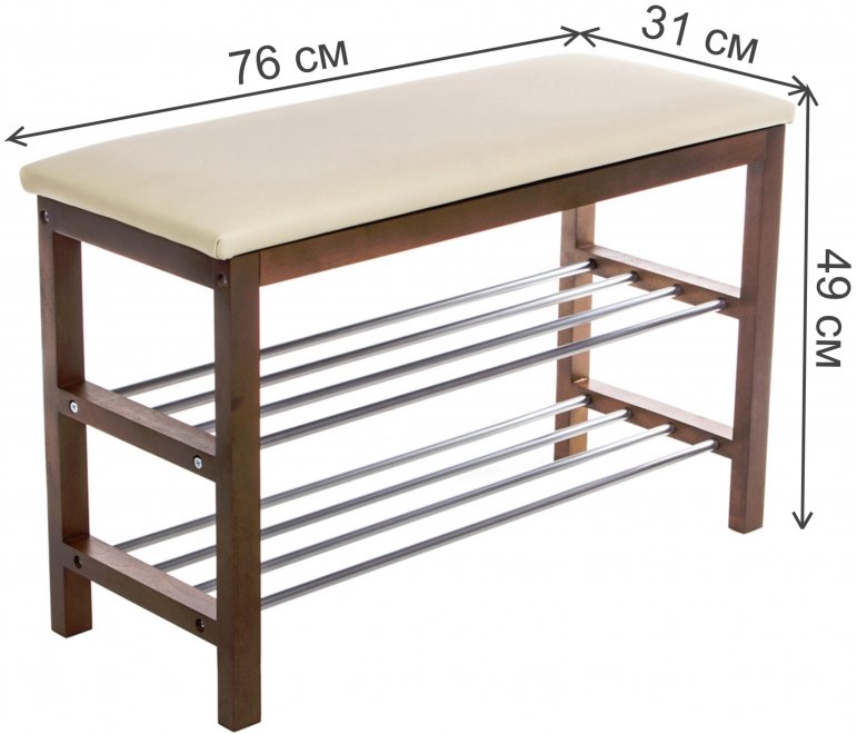 Банкетка SR-0628 темный орех / беж