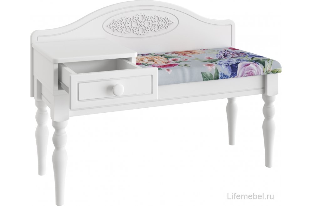 Банкетка Ассоль АС-41 левая белое дерево