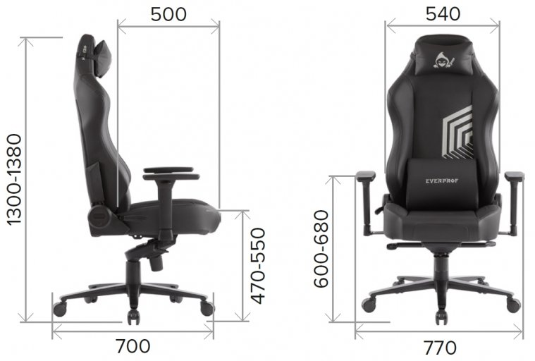 Геймерское кресло Everprof Hanzo экокожа черный