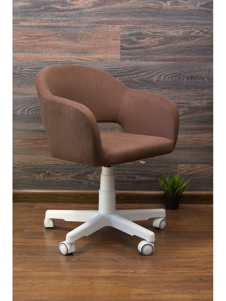 Компьютерное кресло Бабби белый / коричневый