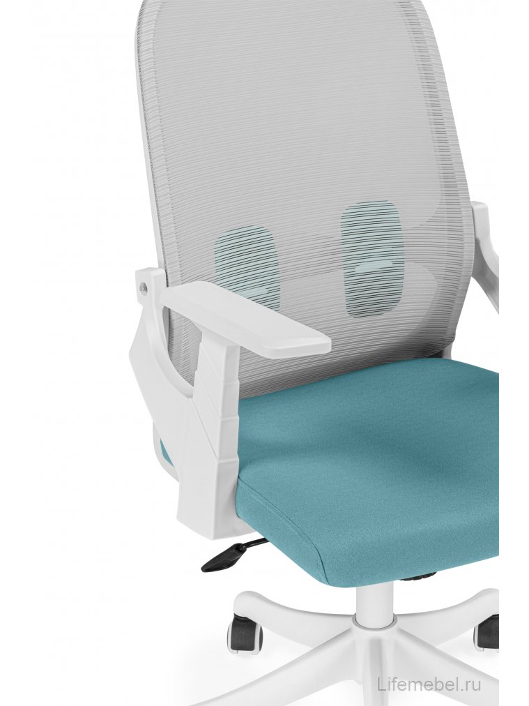 Компьютерное кресло Bust gray / blue / white с белыми подлокотниками