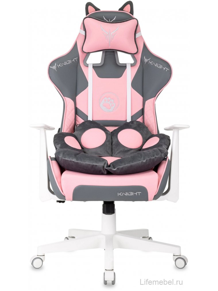 Компьютерное кресло Catzy экокожа серый / розовый