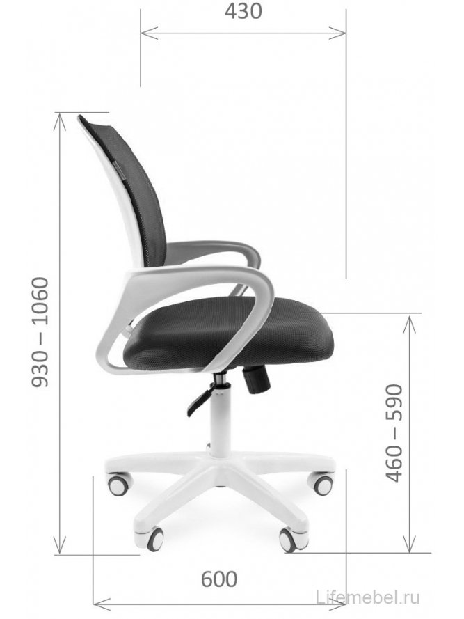 Компьютерное кресло Chairman 696 белый пластик TW-12 / TW-04 серое N