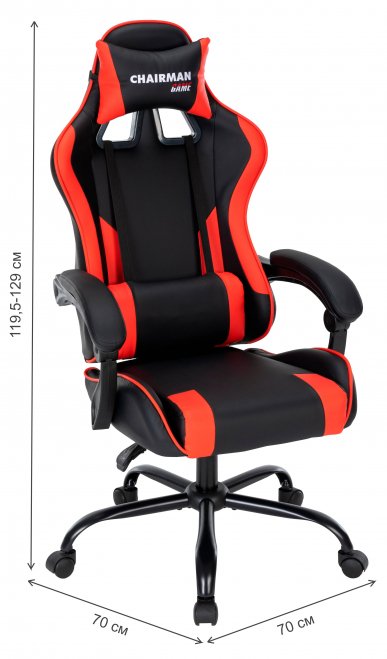 Компьютерное кресло Chairman CH41 экокожа черно-красный