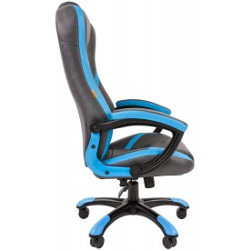 Компьютерное кресло Chairman game 22 экопремиум серое / голубое