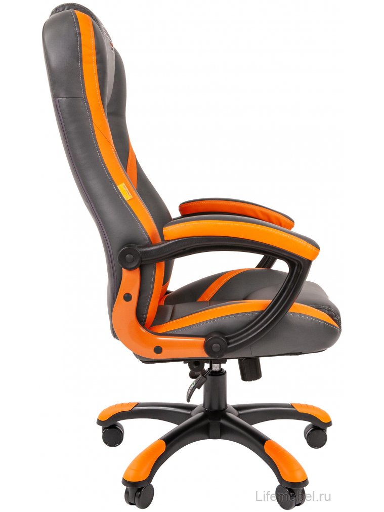 Компьютерное кресло Chairman game 22 экопремиум серое / оранжевое