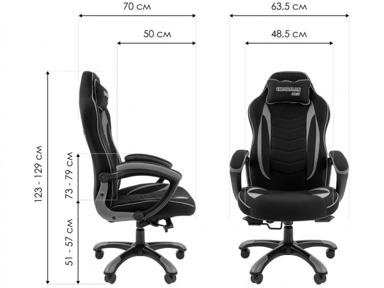 Компьютерное кресло Chairman Game 28 черное / синее