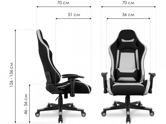 Компьютерное кресло College BX-3760 Black / Blue черное / синее