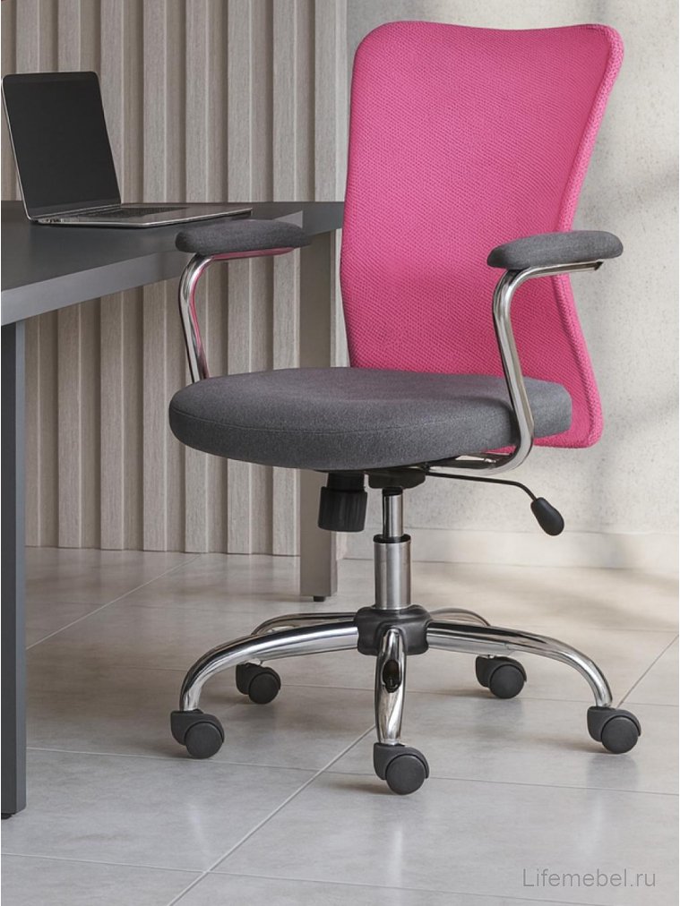 Компьютерное кресло Andy розовое / серое