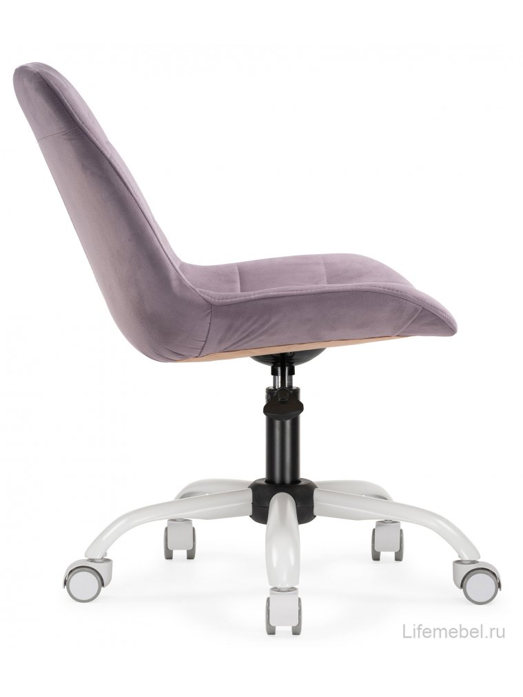 Компьютерное кресло Келми микровелюр светло-лиловый / белый глянец