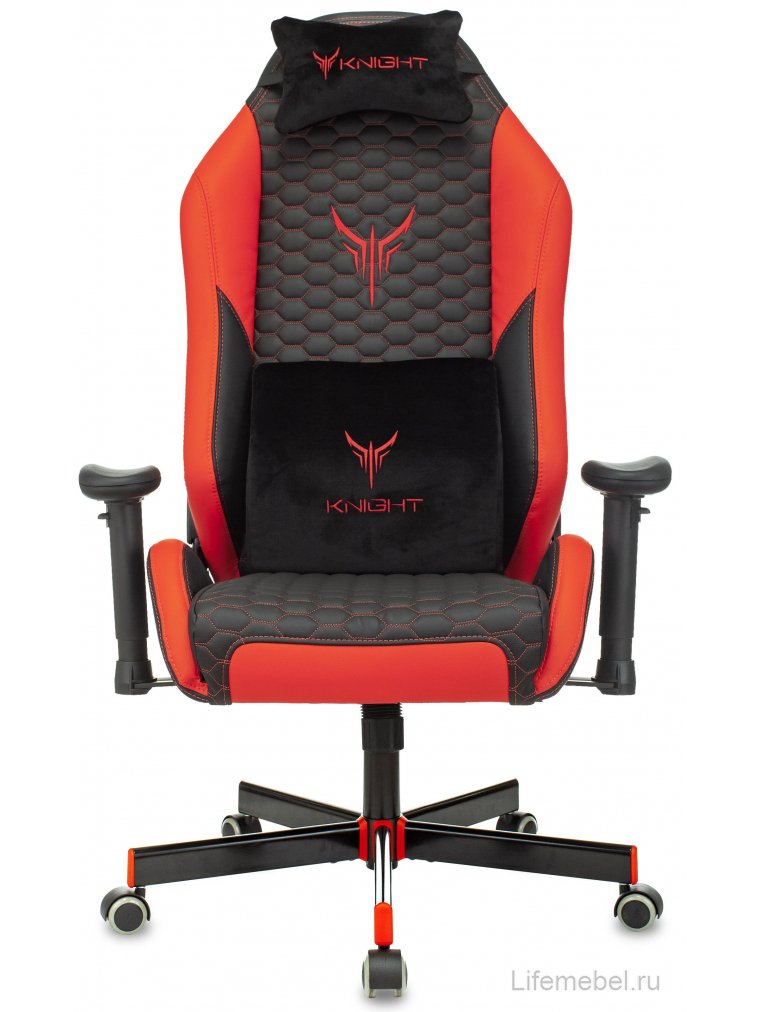 Компьютерное кресло Knight Neon черное / красное / соты
