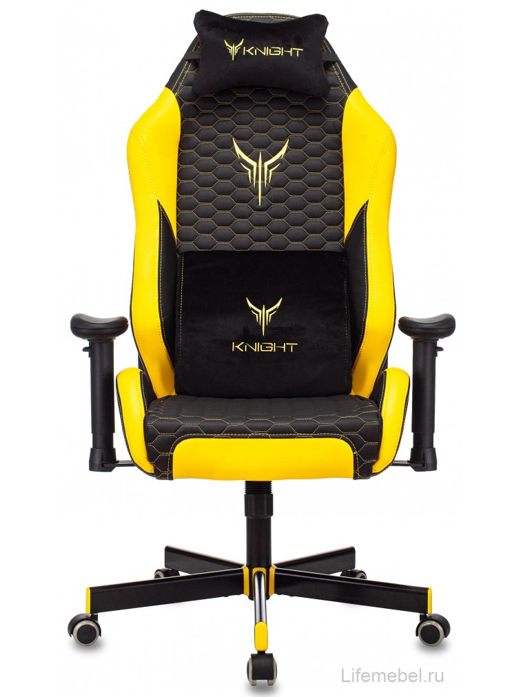 Компьютерное кресло Knight Neon черное / желтое / соты