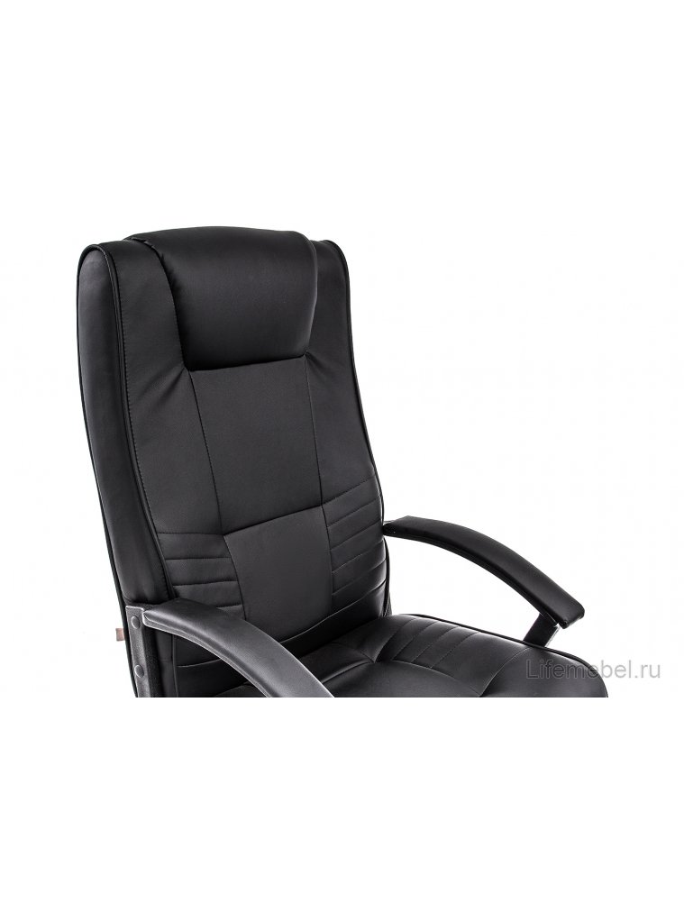 Компьютерное кресло «Максима» (Maxima) хром, черное из экокожи