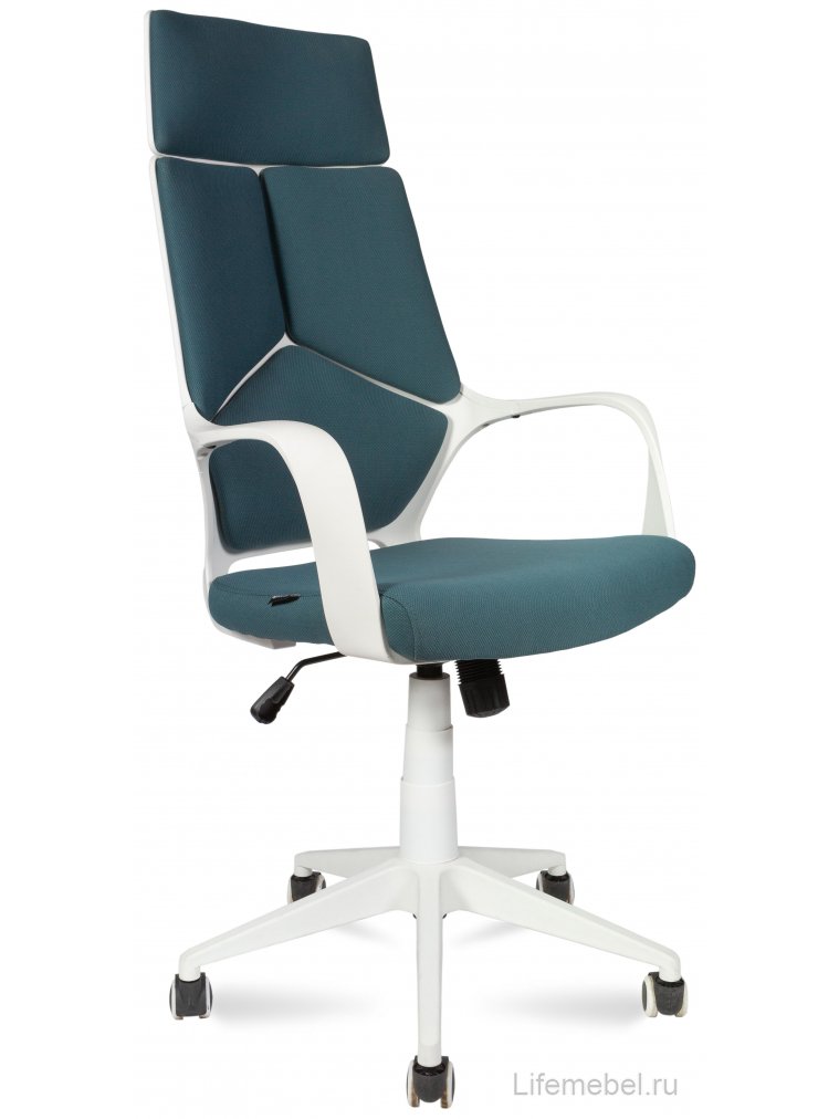 Компьютерное кресло IQ CX0898H white plastic / blue белый пластик / голубая ткань