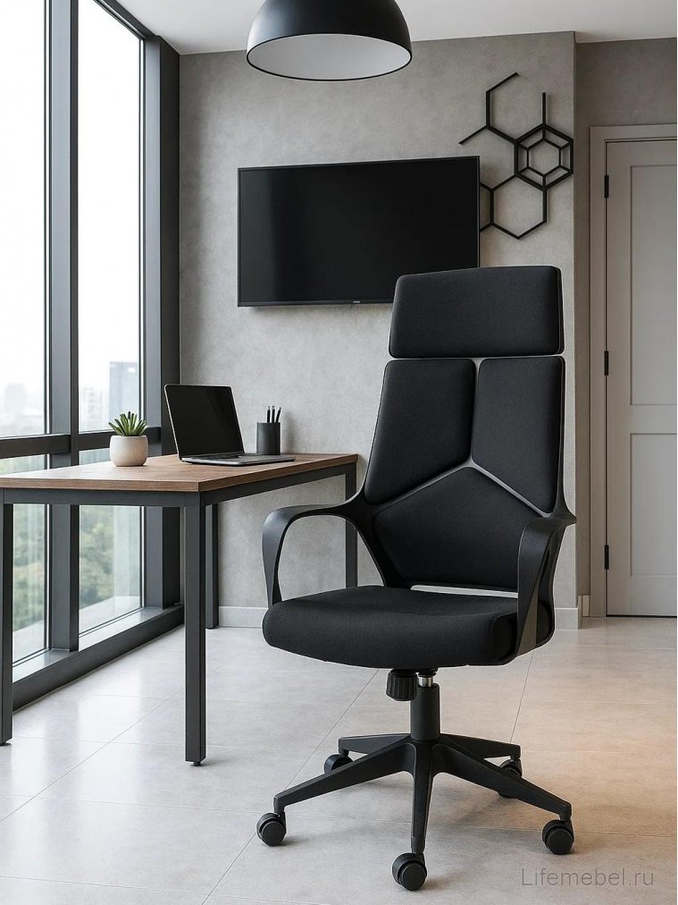 Компьютерное кресло IQ CX0898H-1-54 full black черный пластик / черная ткань