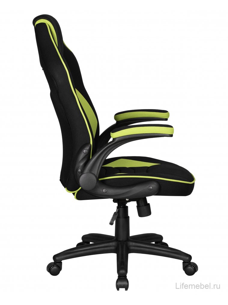 Компьютерное кресло Rick черно-светло-зеленая ткань / черный