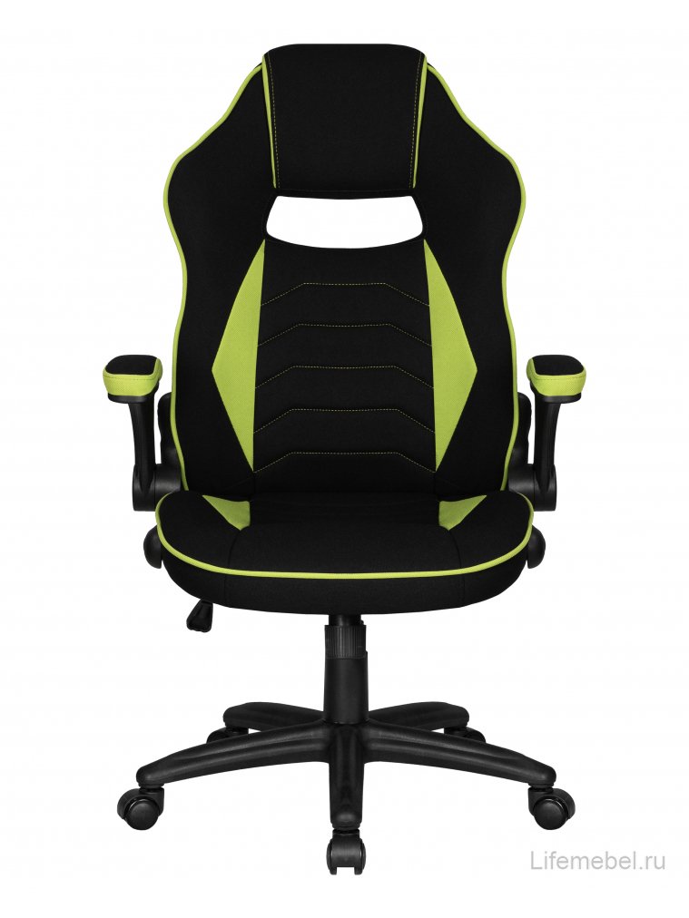 Компьютерное кресло Rick черно-светло-зеленая ткань / черный