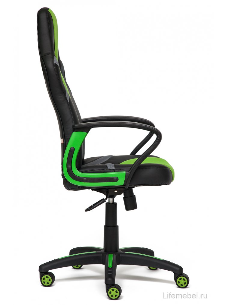 Компьютерное кресло Runner черное / зеленое 36-6 / tw-26 / tw-12 кожзам / ткань
