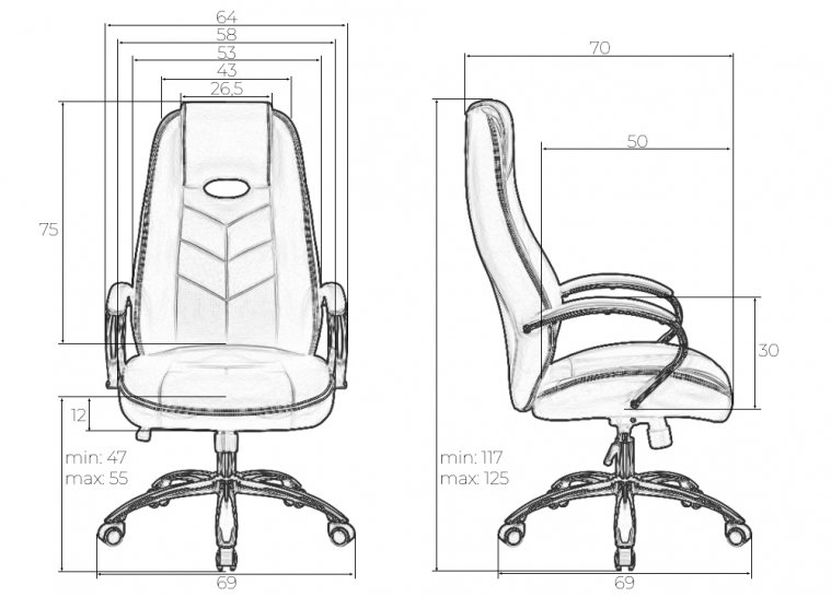 Компьютерное кресло Tobias черный /  хром