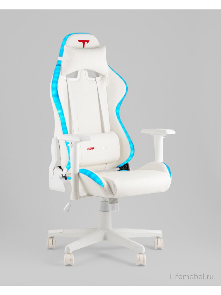 Компьютерное кресло с подсветкой Гэйм, белый