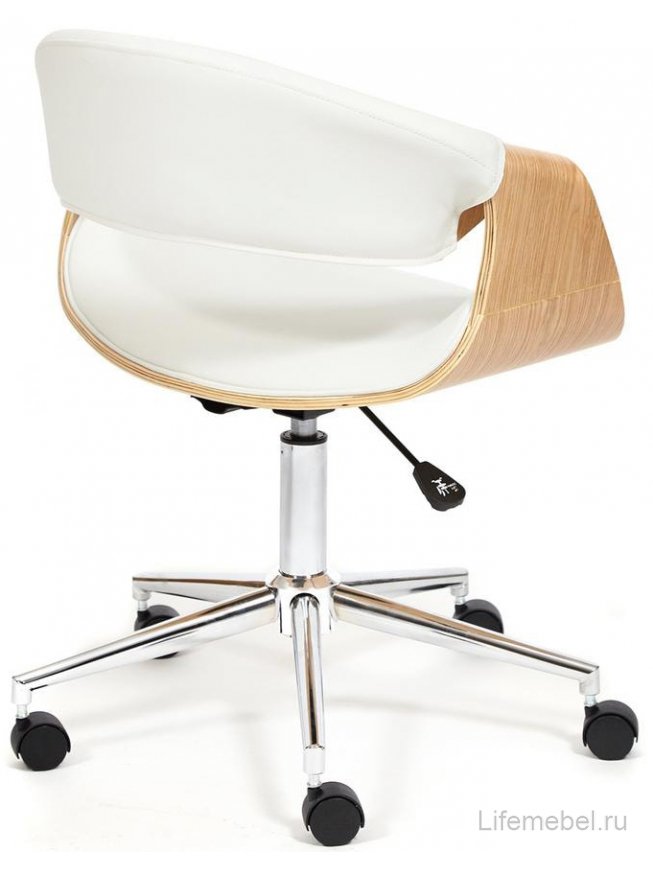 Компьютерное кресло Bend/Бэнд мод.9035 экокожа / белый / натуральный / хром