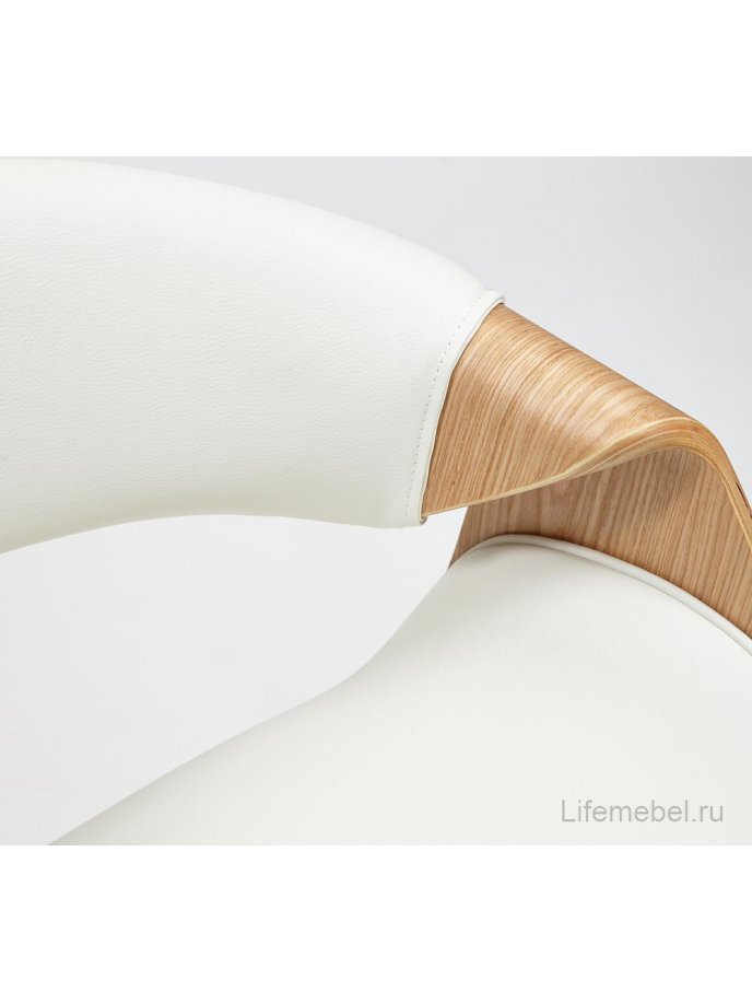 Компьютерное кресло Bend/Бэнд мод.9035 экокожа / белый / натуральный / хром