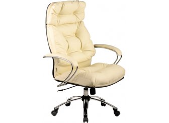 Кресло Kiron экокожа / хром бежевое