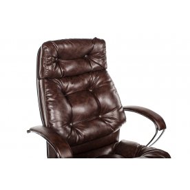 Кресло Kiron экокожа / хром коричневое