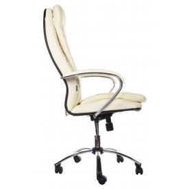 Кресло Maru экокожа / хром бежевое