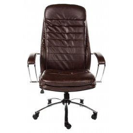 Кресло Maru экокожа / хром коричневое