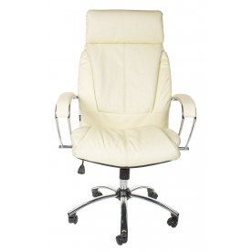 Кресло Randolf экокожа / хром бежевое