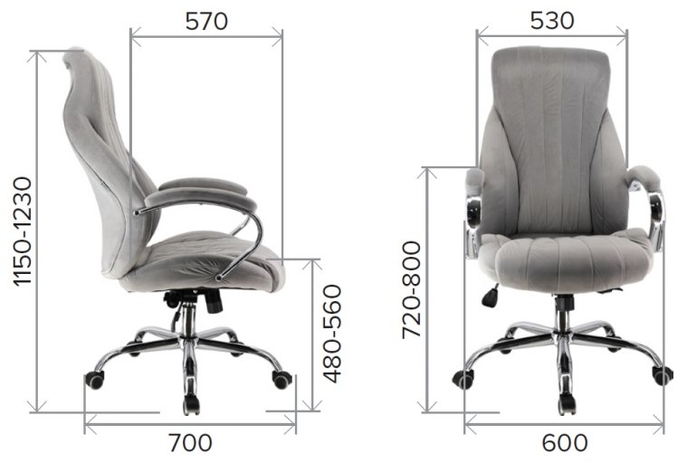 Кресло руководителя Everprof Coral ткань серый