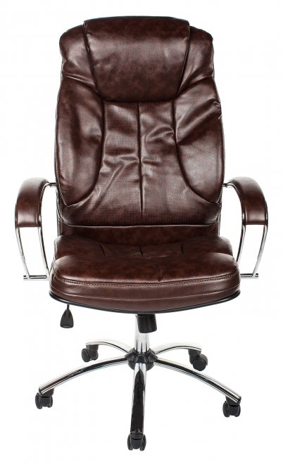 Кресло Swift экокожа / хром коричневое