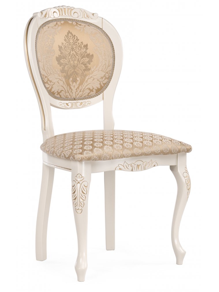 Деревянный стул Adriano 2 слоновая кость / золото