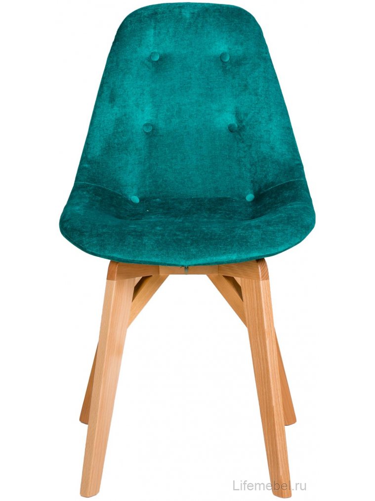 Деревянный стул Eames изумрудный / натуральный дуб