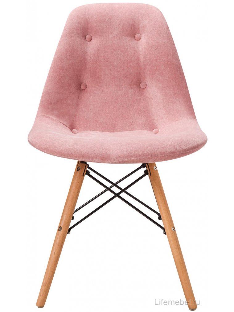 Деревянный стул Eames W розовый