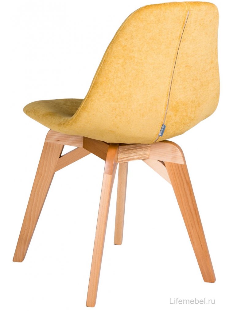 Деревянный стул Eames жёлтый / натуральный дуб