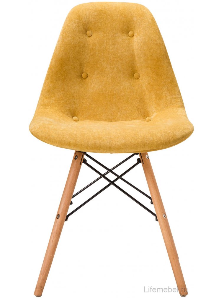 Деревянный стул Eames W жёлтый