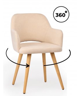 Стул-кресло Эолин латте (simple 008) / светлое дерево