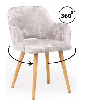 Стул-кресло Эолин 360 латте (simple 008) / светлое дерево