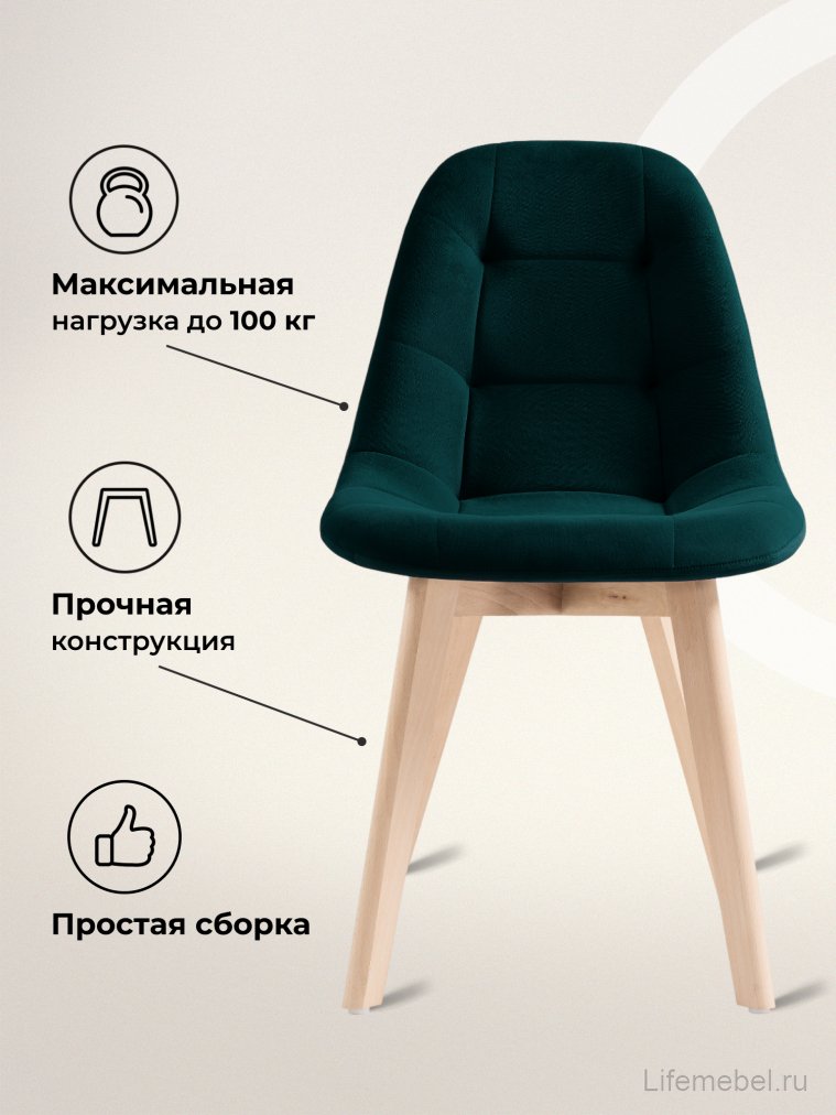 Деревянный стул Filip green / wood