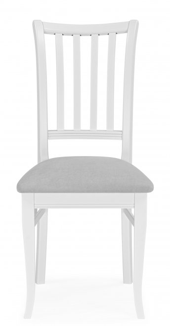 Деревянный стул Фрезино с проножкой серый велюр / белый