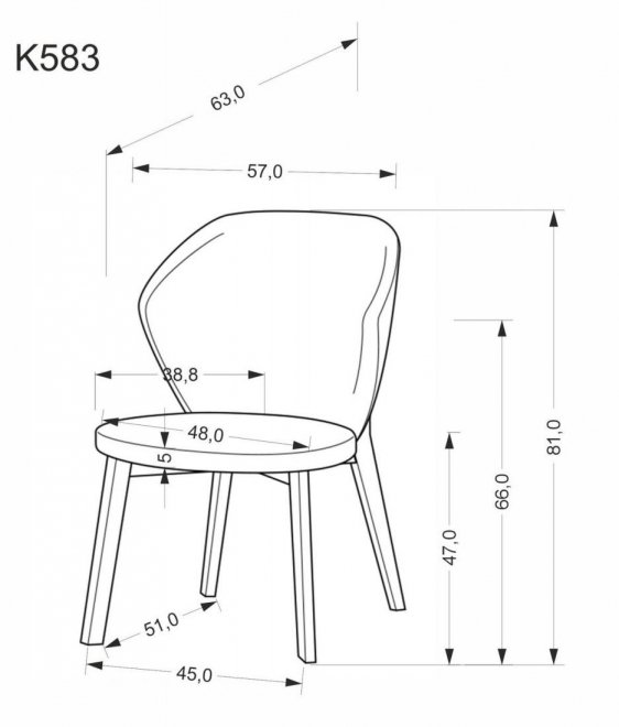 Деревянный стул K583 бежевый
