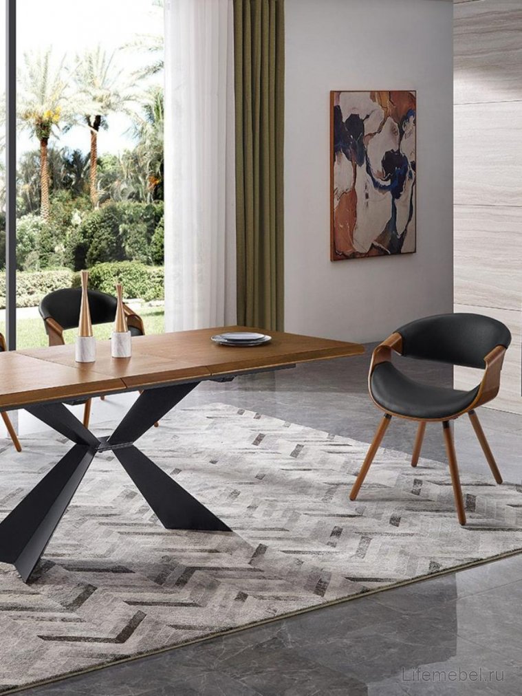 Деревянный стул JY1829 черный / орех