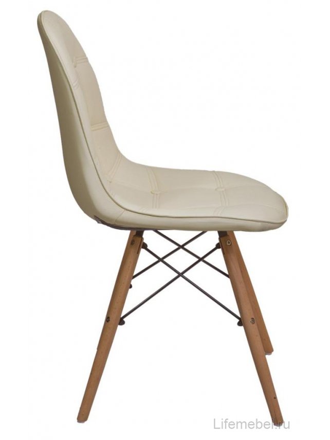 Деревянный стул Kord экокожа кремовый